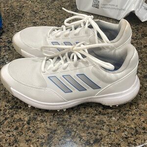 Adidas White and Light Blue Women’s Golf Shoes 8W